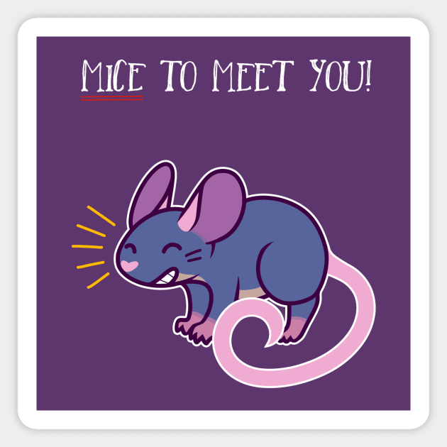 Mice To Meet You- Happy Mouse Sticker by Catbreon